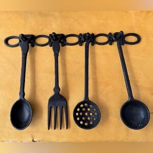 Vintage Black Cast Iron Utensil Set